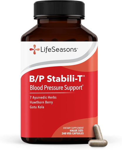 LifeSeasons B/P Stabili-T – Blood Pressure Support with Ashwagandha, Arjuna & Hawthorn Berry – 120 Capsules