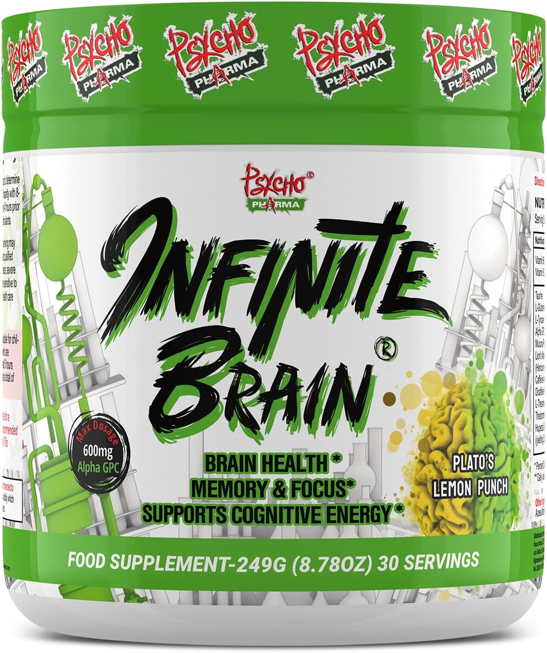 Infinite Brain Nootropic Game Changer - Alpha-GPC Nootropic Supplement (Plato's Lemon Punch, 30 Servings) - görsel 1