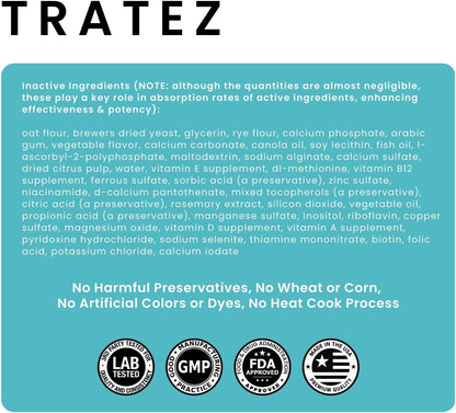 TRATEZ Multivitamin for Dogs - 25-in-1 Daily Soft Chews with Essential Vitamins & Minerals - Immune, Skin, Joint, Heart & Digestive Support - 60 Chews