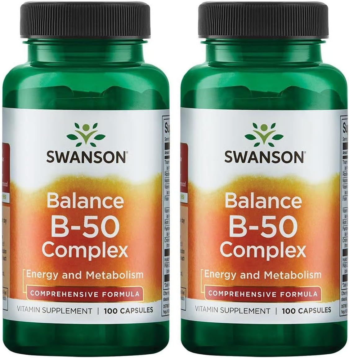 Swanson Balance B-50 High-Potency B Vitamin Complex, 100 Capsules (Pack of 2) - görsel 1