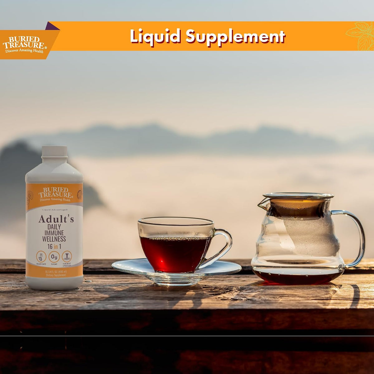 Buried Treasure Adult Daily Immune Wellness - Liquid Nutrient Blend with Elderberry and Echinacea - görsel 7