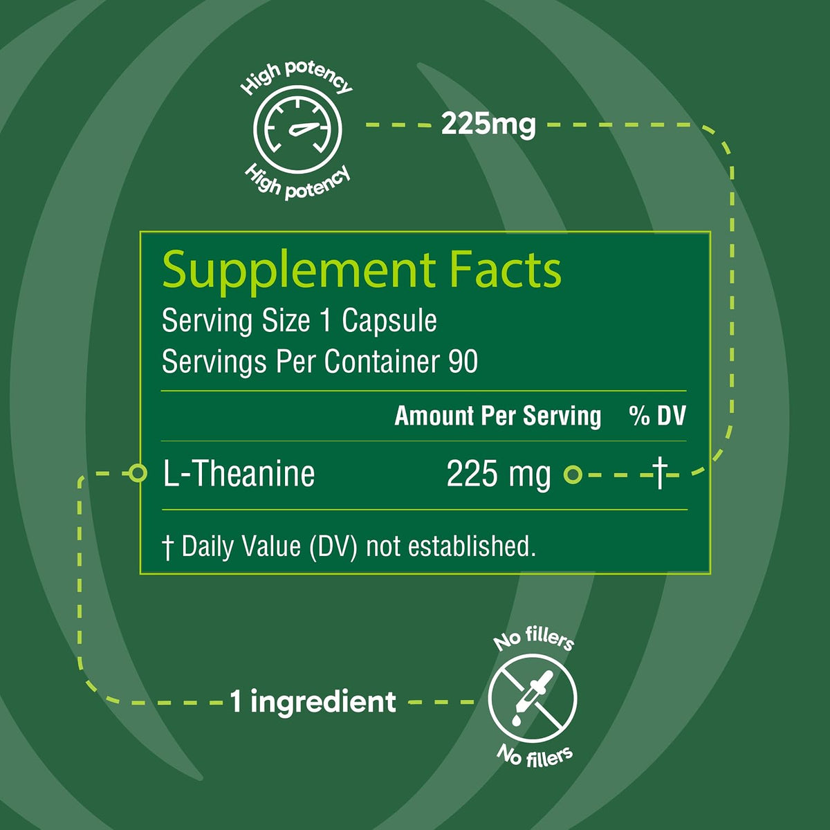 Organika L-Theanine Supplement - 225mg, 90 Capsules - görsel 3