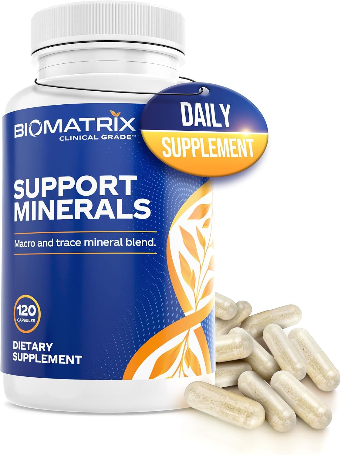 BioMatrix Chelated Mineral Supplement – Iron-Free, Calcium, Magnesium, Zinc, Vitamin D3, Copper & Iodine – Vegetarian Capsules, 30-Day Supply - görsel 1