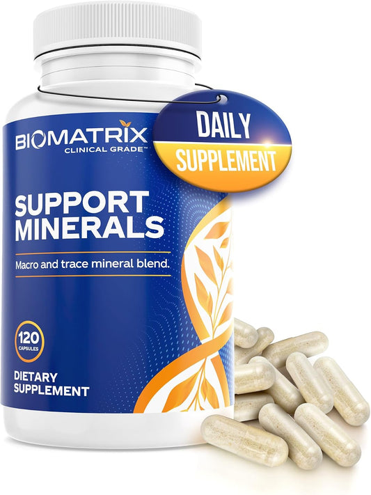 BioMatrix Chelated Mineral Supplement – Iron-Free, Calcium, Magnesium, Zinc, Vitamin D3, Copper & Iodine – Vegetarian Capsules, 30-Day Supply