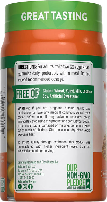 Nature's Truth Vitamin D3 Gummies, 2000 IU, 70 Count, Pineapple Flavour