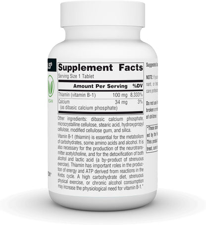 Source Naturals Vitamin B-1 (Thiamine) 100 mg – 250 Tablets