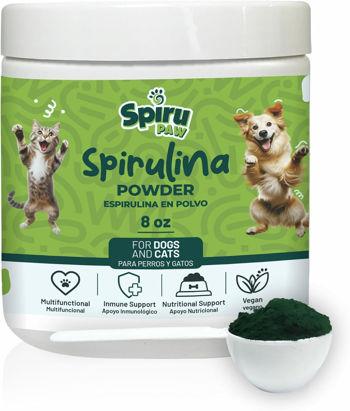 SPIRU PAW Spirulina Tablets for Dogs & Cats, Plant-based Microalgae Pet Supplement, Easy Daily Tablet, Supports Daily Wellness & Skin & Coat, 60 Count - görsel 9