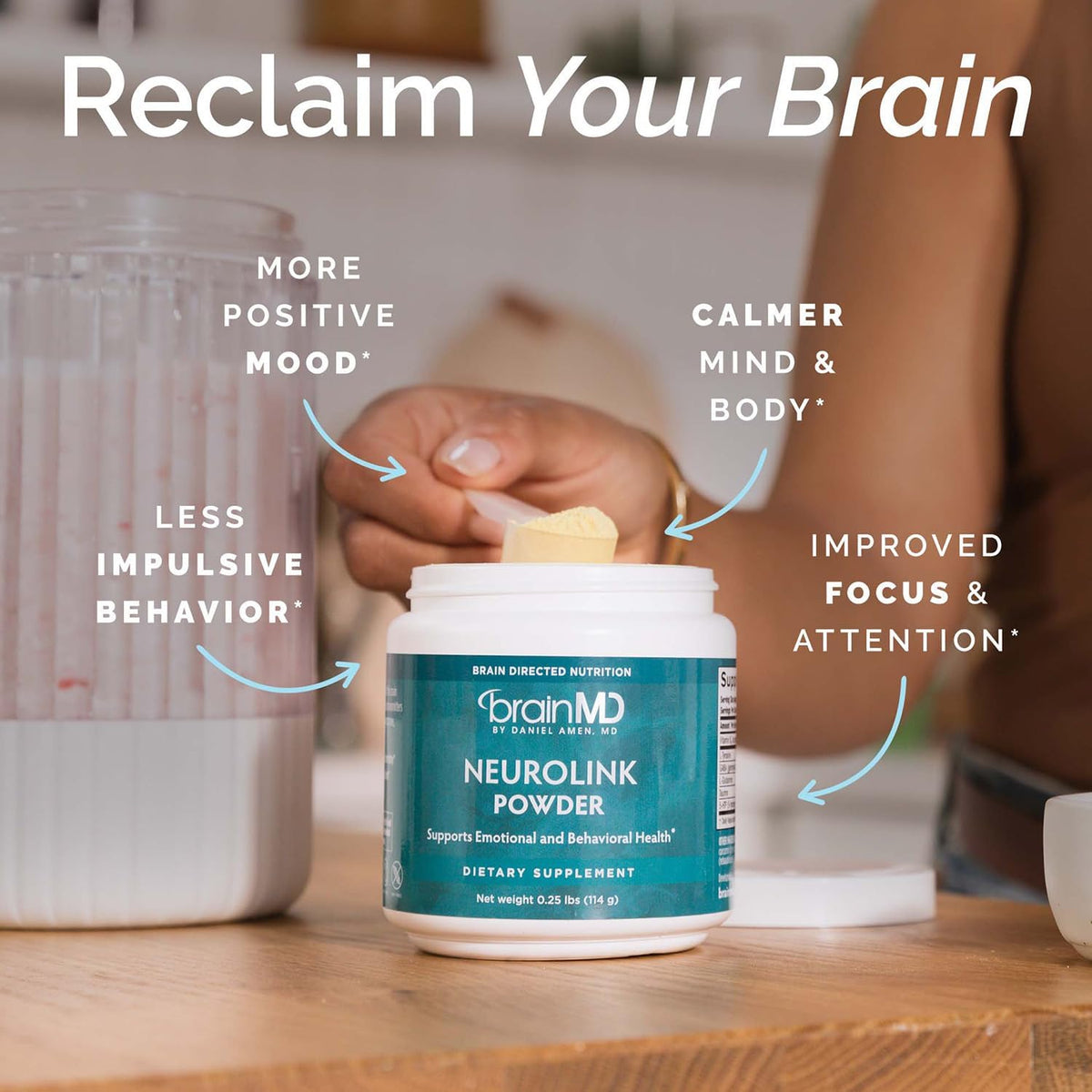 BRAINMD NeuroLink Powder – Supports Memory, Focus and Concentration – 30 Servings - görsel 2