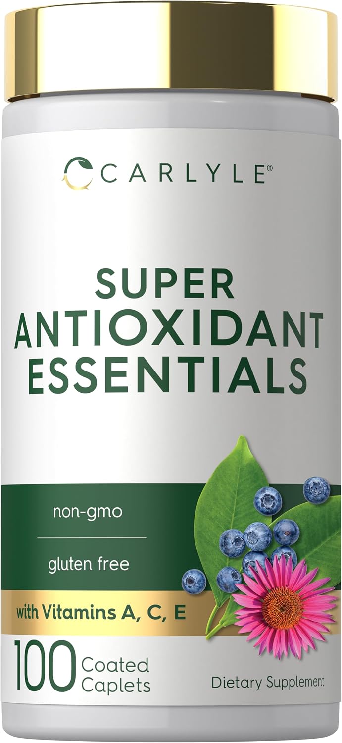 Carlyle Antioxidants Supplement | 100 Caplets | Nutritional Complex | Vitamins A, C & E | Non-GMO, Gluten-free Formula - görsel 1