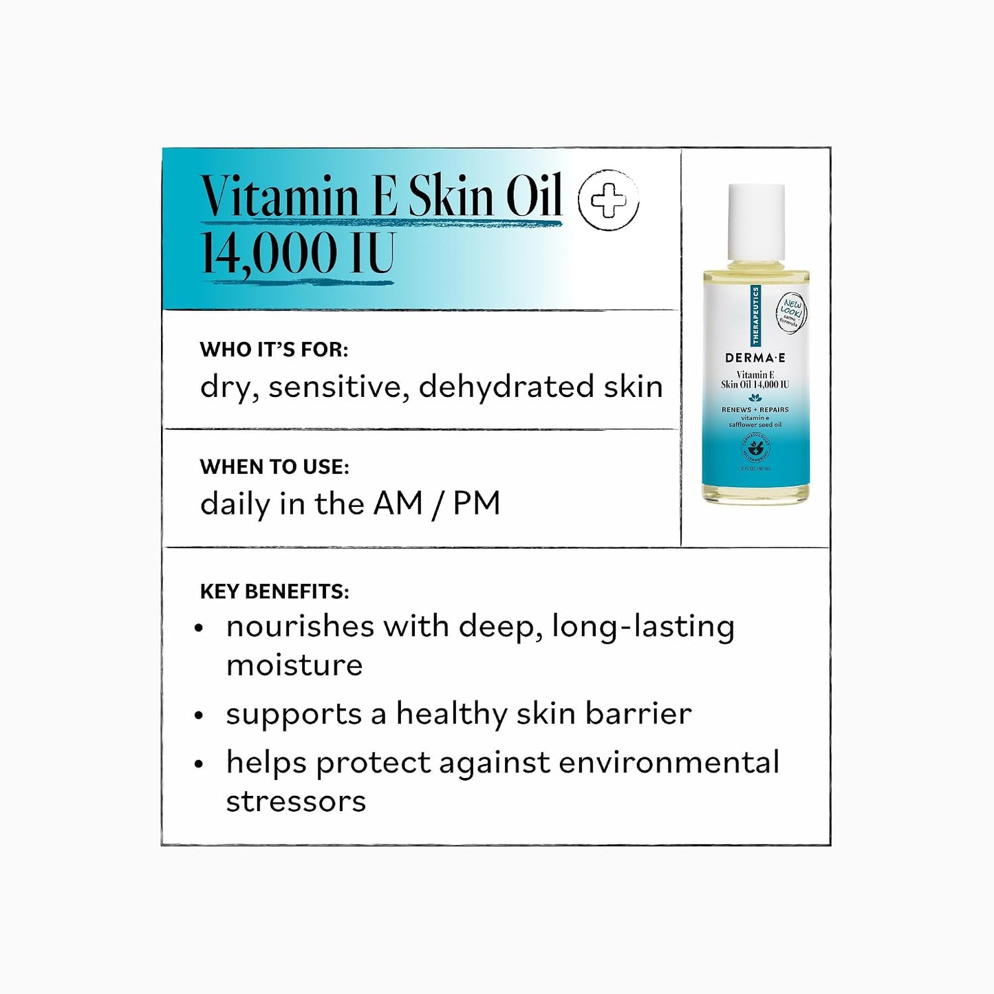Derma E Vitamin E Skin Oil 14,000 IU with Safflower Oil - Hypoallergenic & Fragrance-Free - görsel 3