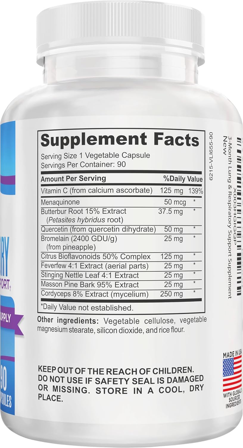 Elevate Recovery Lung & Respiratory Support Supplement - 10-in-1 Formula, 90 Capsules (3-Month Supply) - görsel 2