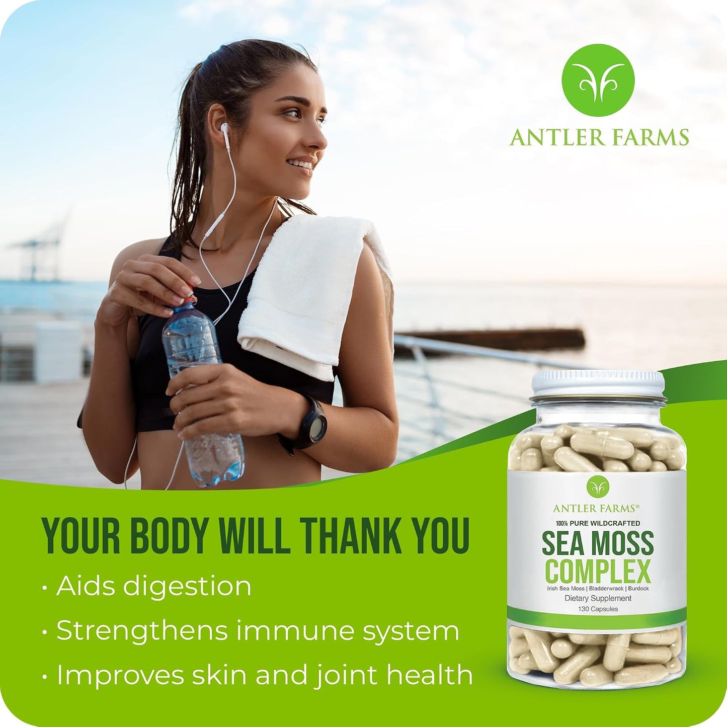Antler Farms – 100% Pure Sea Moss Complex, 130 Capsules - görsel 6