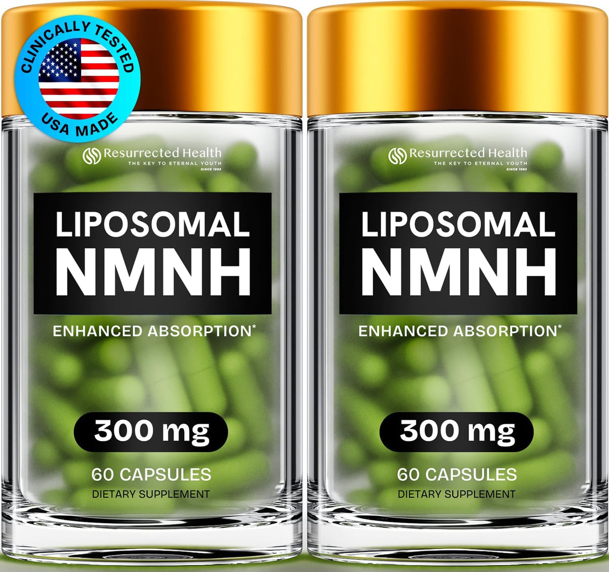 Liposomal NMNH Supplement 300mg – NAD+ Support for Cellular Energy & Vitality – 120 Vegan Capsules (2-Pack) - görsel 1