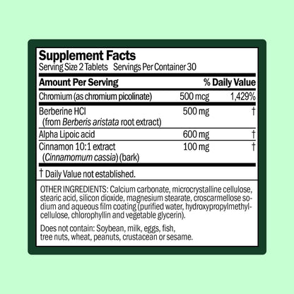 WellWithAll Glucose Metabolism & Wellness Supplement with Berberine – Supports Energy Balance & Healthy Weight – 60 Tablets