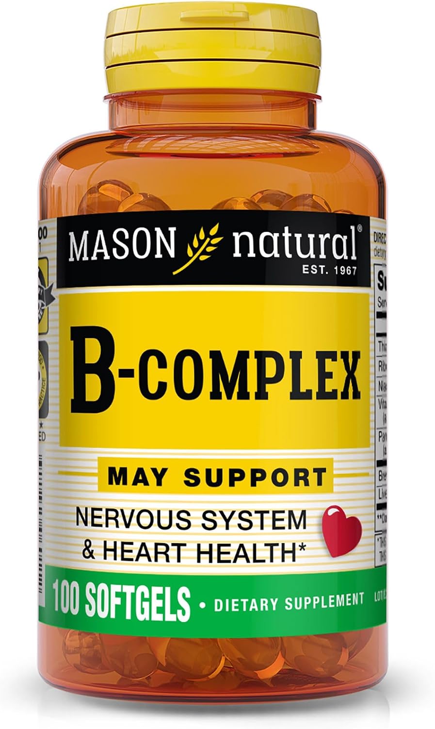 Mason Natural Vitamin B Complex, 300-Day Supply, Softgels (Pack of 3) - görsel 1