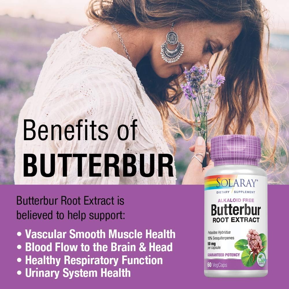 Solaray Butterbur Root Extract 50 mg Supplement – Vegan, Non-GMO, 60 Veg Caps - görsel 4