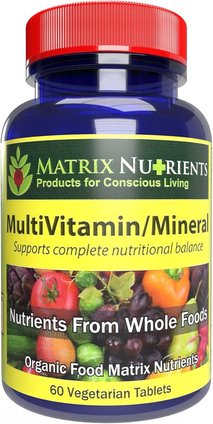 MULTIVITAMIN - Mineral - 100% Organic, Whole Food, Complete Multivitamin - Ideal for Daily Health, Lifestyle and More: Vitamin A, Vitamin C, Vitamin D, Vitamin E and Much More! Vegan Tablets (60 Count)