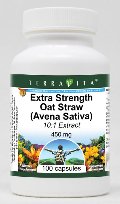 Extra Strength Oat Straw (Avena Sativa) 10:1 Extract - 450 mg, 100 Capsules