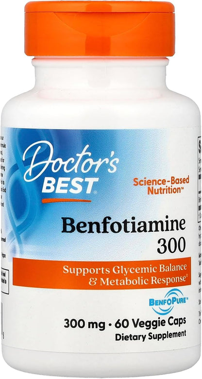 Doctor's Best Benfotiamine with BenfoPure, 300 mg, 60 Veg Caps