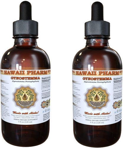 Hawaii Pharm Gynostemma Liquid Extract, Gynostemma (Gynostemma Pentaphyllum) Tincture Supplement 2 x 118 ml