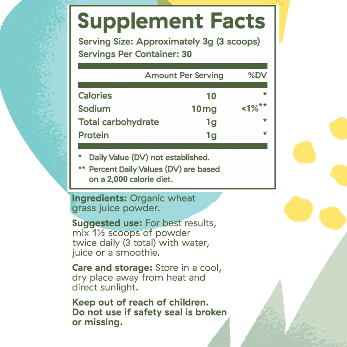Brightcore Nutrition Sweet Wheat Wheatgrass Juice Powder – Super Greens for Digestive Comfort & Vitality, 90g - görsel 3