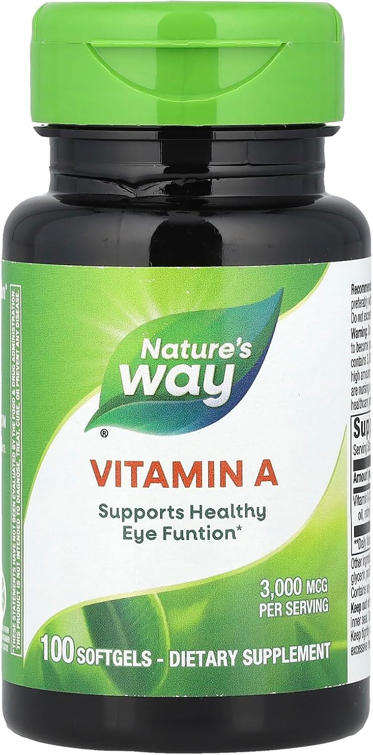 Nature's Way Vitamin A 3,000mcg High Potency Softgels - 100 Count - görsel 1