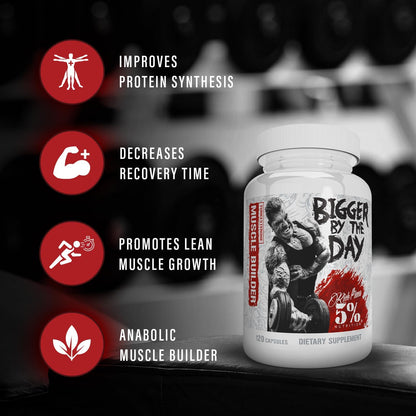 5% Nutrition Rich Piana BiggerByTheDay – – HICA (500 mg): A metabolite of leucine that may help reduce muscle – Image 3