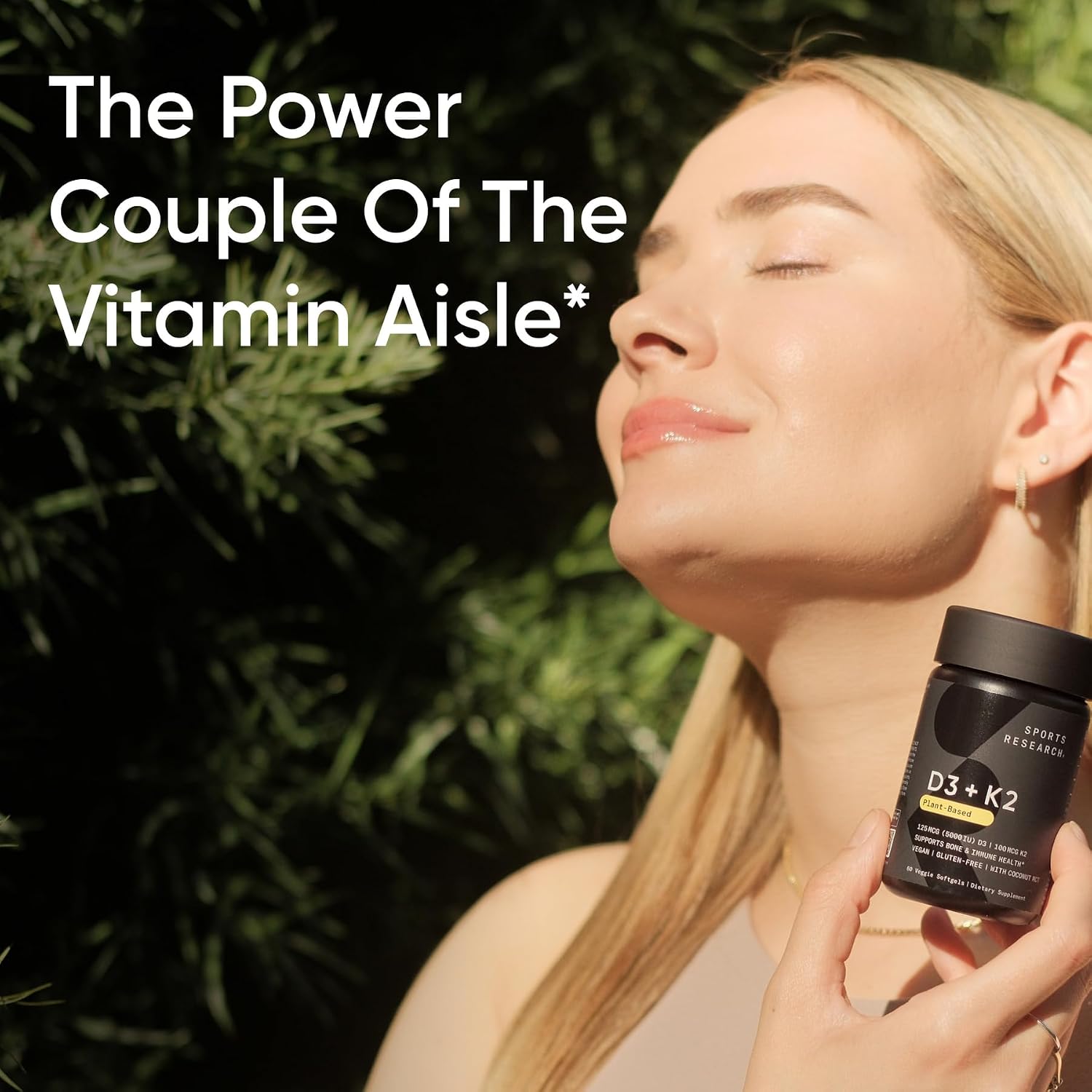Sports Research Vitamin D3 + K2 with Coconut Oil - Vegan 5000 IU D3 & 100 mcg K2 MK-7 - 30 Soft gel capsule Capsules - görsel 6