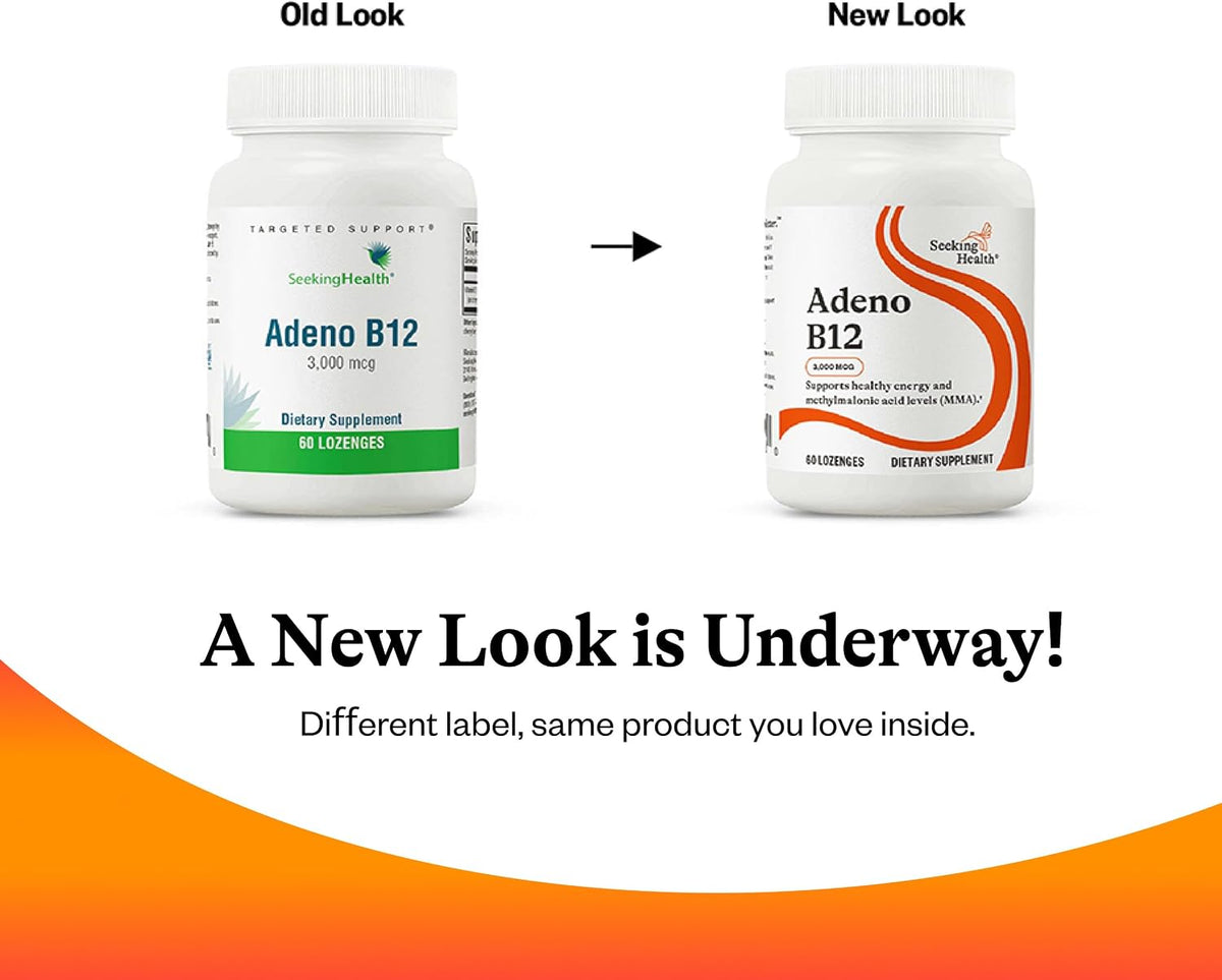 Seeking Health Adeno B12 - Vitamin B12 Supplement to Support Energy and Brain Health - Adenosylcobalamin 3000 mcg, 60 Lozenges - görsel 6