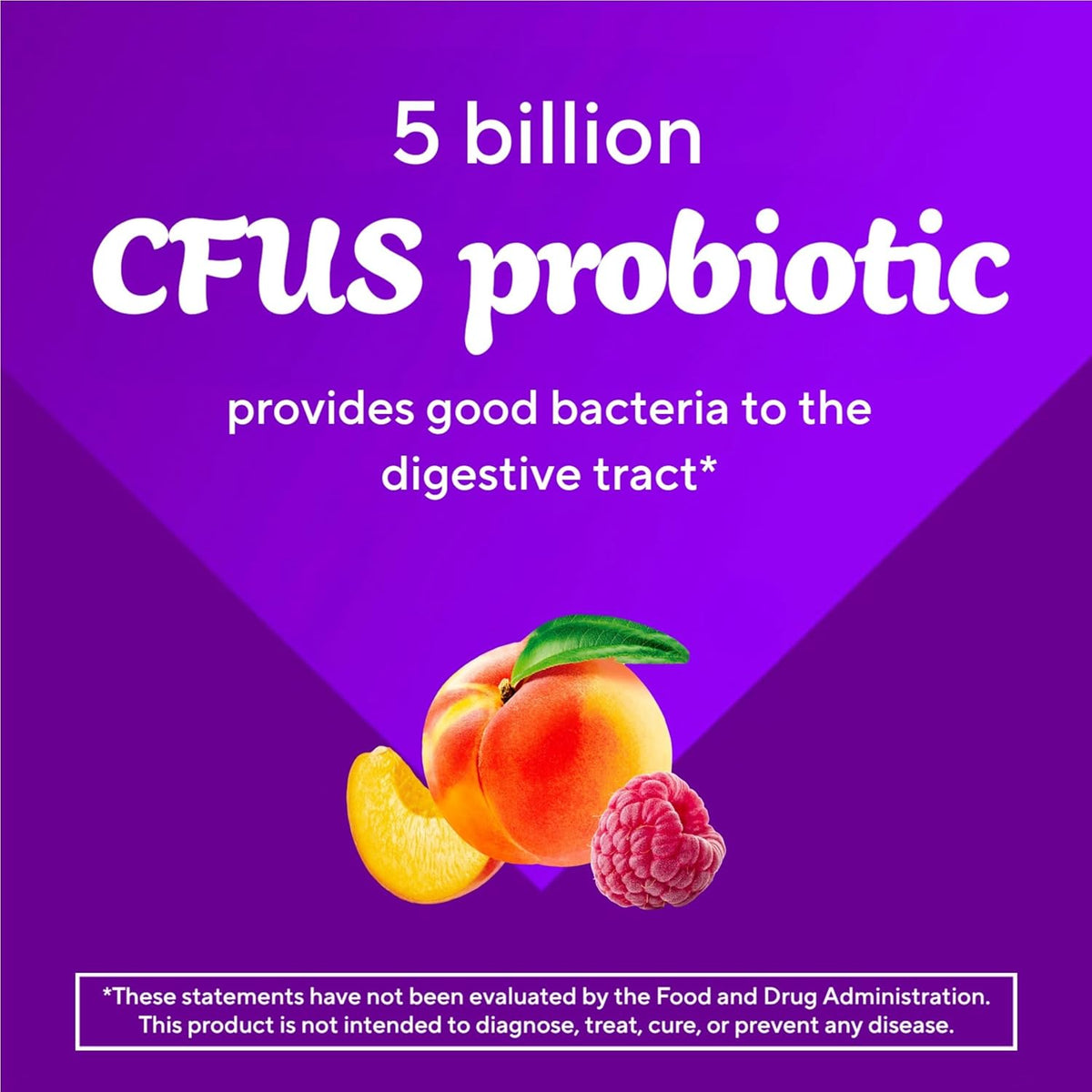 Vitafusion Probiotic Gummy Supplements, Raspberry, Peach and Mango, 70 Count - görsel 5