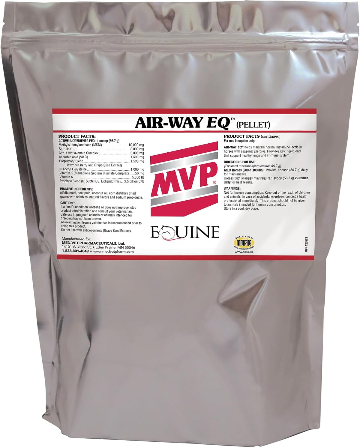 MVP Air-Way EQ - Supports Normal Respiratory Function and Seasonal Allergy Support in Horses, 2.27 kg (40 Servings) - görsel 1