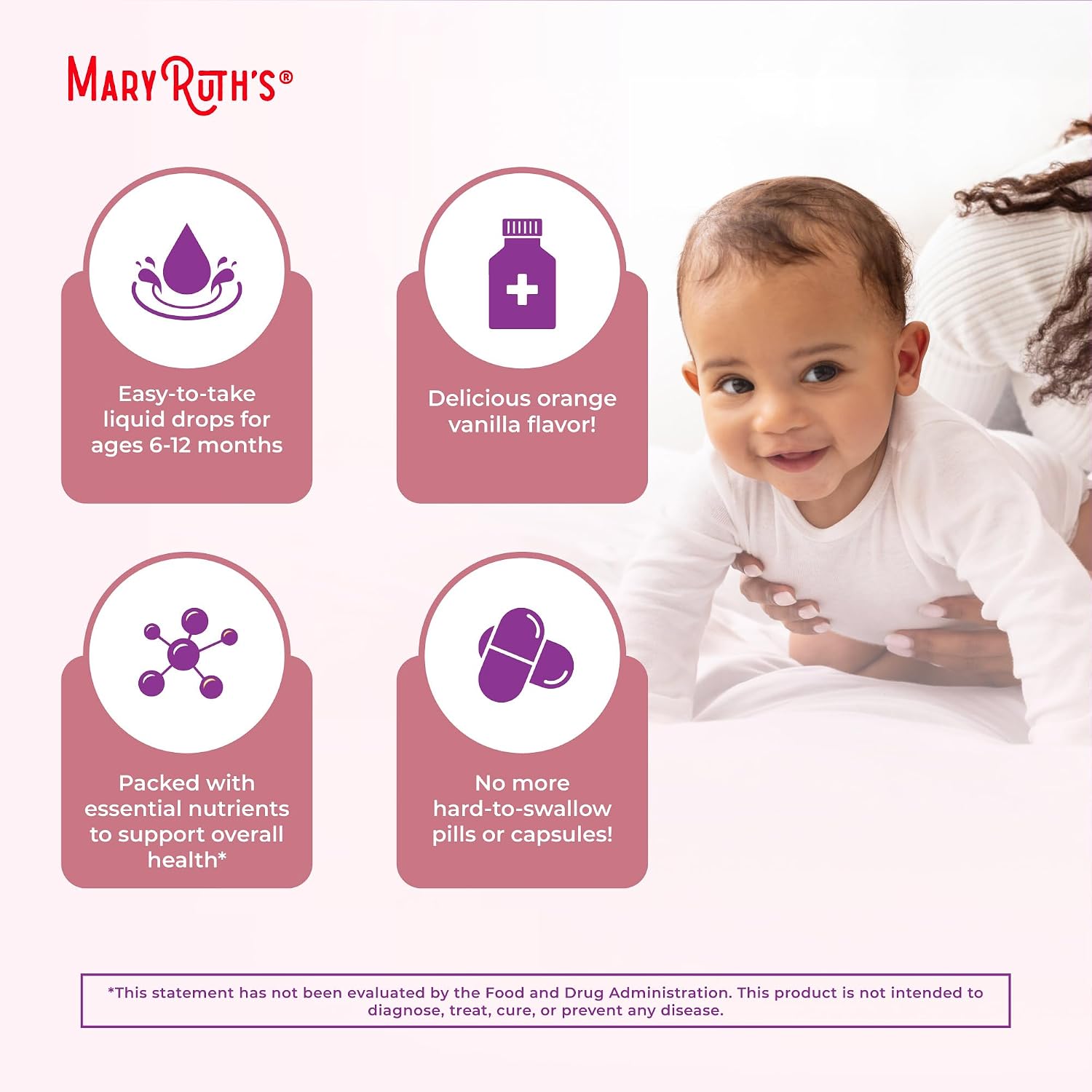 MARYRUTH'S Organics Multivitamin with Iron for Babies | USDA Organic | Liquid Drops for Infants 6–12 Months | Immune Support | Vegan | Non-GMO | Gluten-free | 60 ml - görsel 6