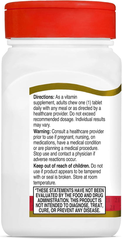21st Century Vitamin D 400 IU Orange Chewable Tablets, 110 Tablets (2 Pack)