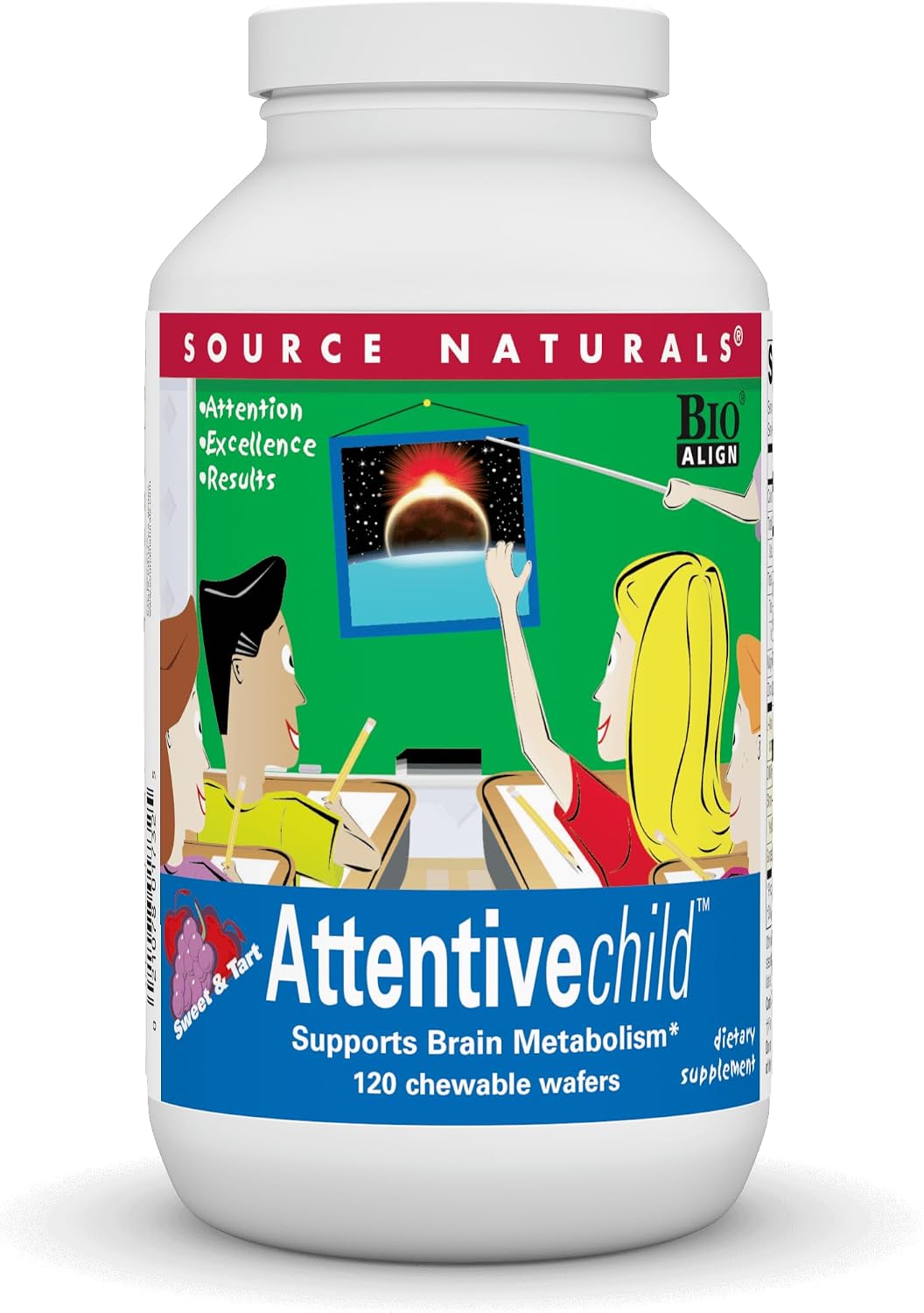 Source Naturals Attentive Child - Cognitive Support for Active Children - 60 Chewable Wafers - görsel 6