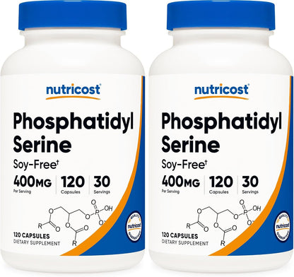 Nutricost Phosphatidylserine 400mg, 120 Capsules – Soya Free, Vegetarian Friendly, Non-GMO, Gluten-free