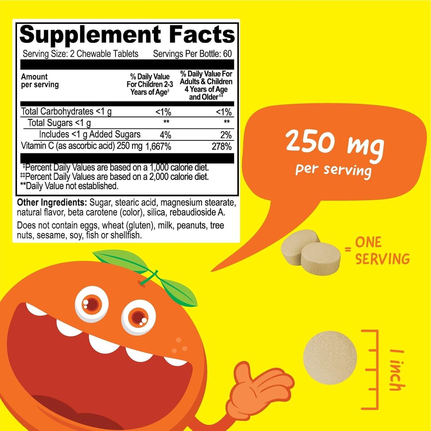 VitaWorks Kids Vitamin C Chewable Tablets, 250mg, 120 Chewable Tablets - görsel 2