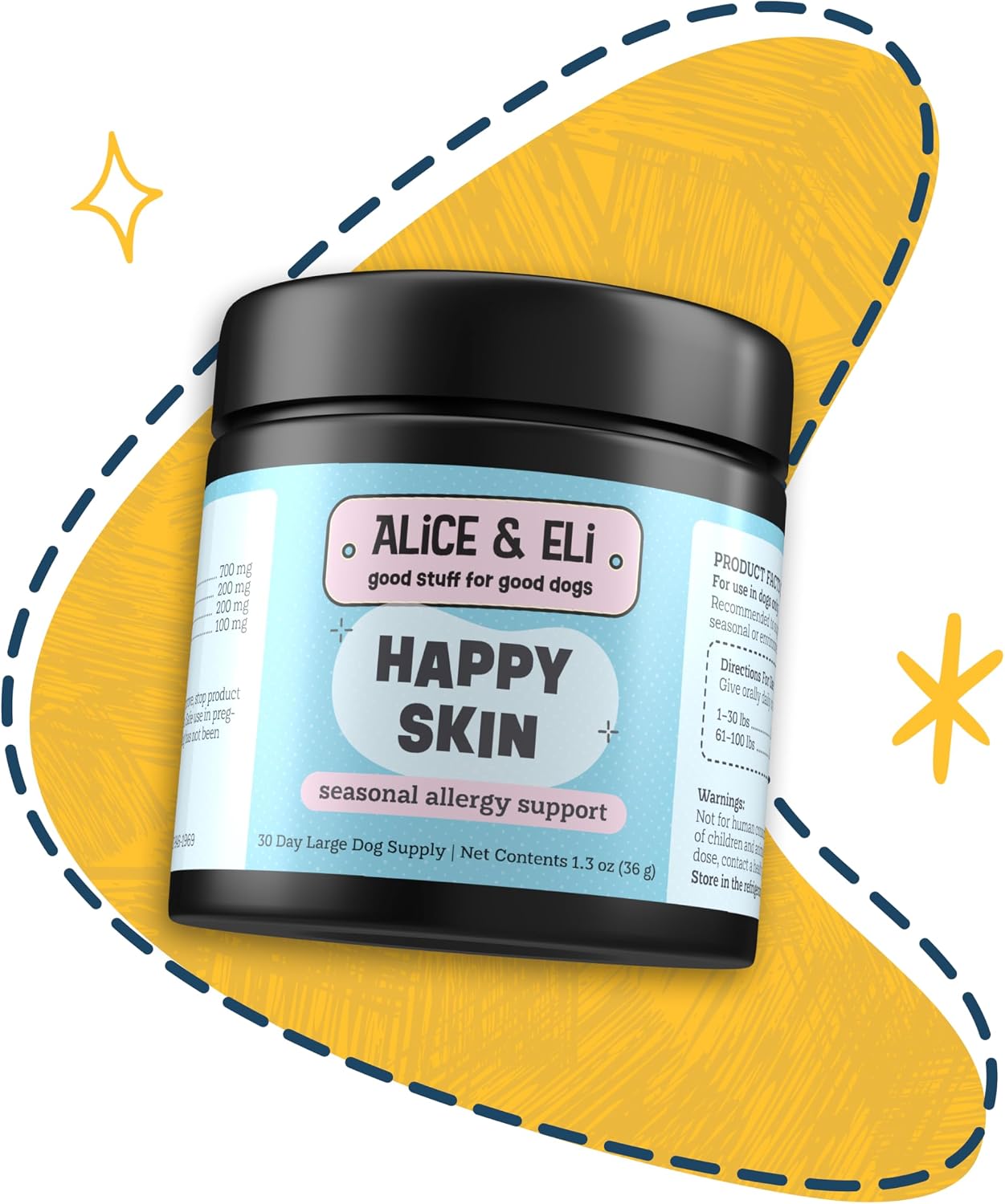 Alice & Eli Happy Skin - Seasonal Allergy Support with Quercetin & Bovine Colostrum for Dogs - görsel 2