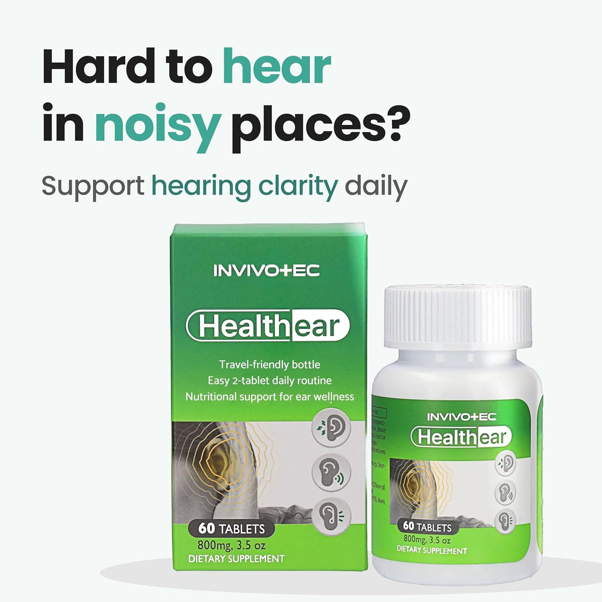 Hearing Support Supplement for Clarity & Ear Health with Magnesium, B6 & Patented Botanical Complex | 60 Tablets - görsel 2