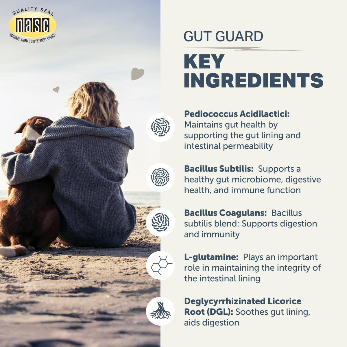 Four Leaf Rover Gut Guard - Dog Probiotics, Prebiotics and Organic Herbs for Gut Health and Immune Support - 30 Day Large Dog Supply - görsel 3