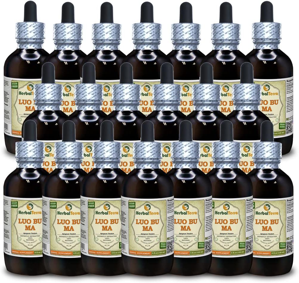 Luo Bu Ma, Dogbane (Apocynum Venetum) Glycerite, Dried Leaf Alcohol-Free Liquid Extract (Brand name: HerbalTerra) 30 x 60 ml - görsel 8