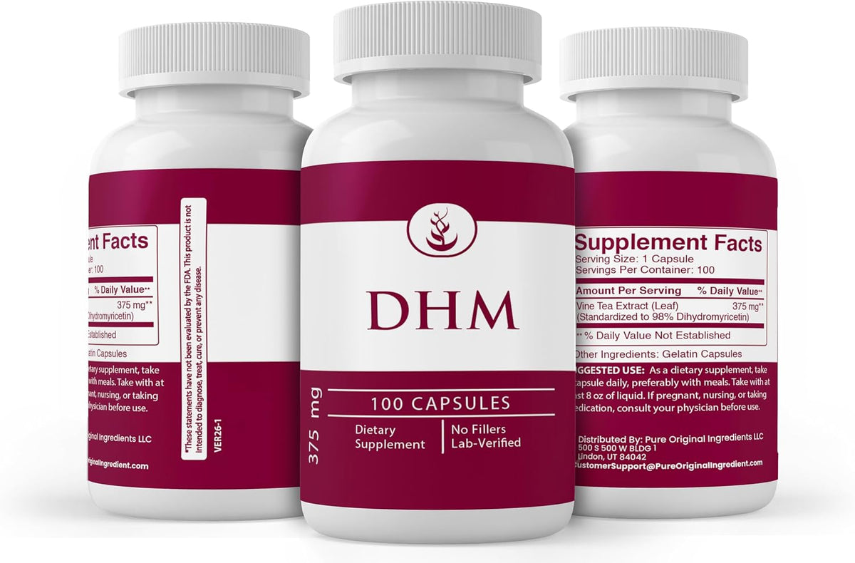 Pure Original Ingredients DHM (Dihydromyricetin) - 100 Capsules, Pure, No Additives, Lab Verified - görsel 4
