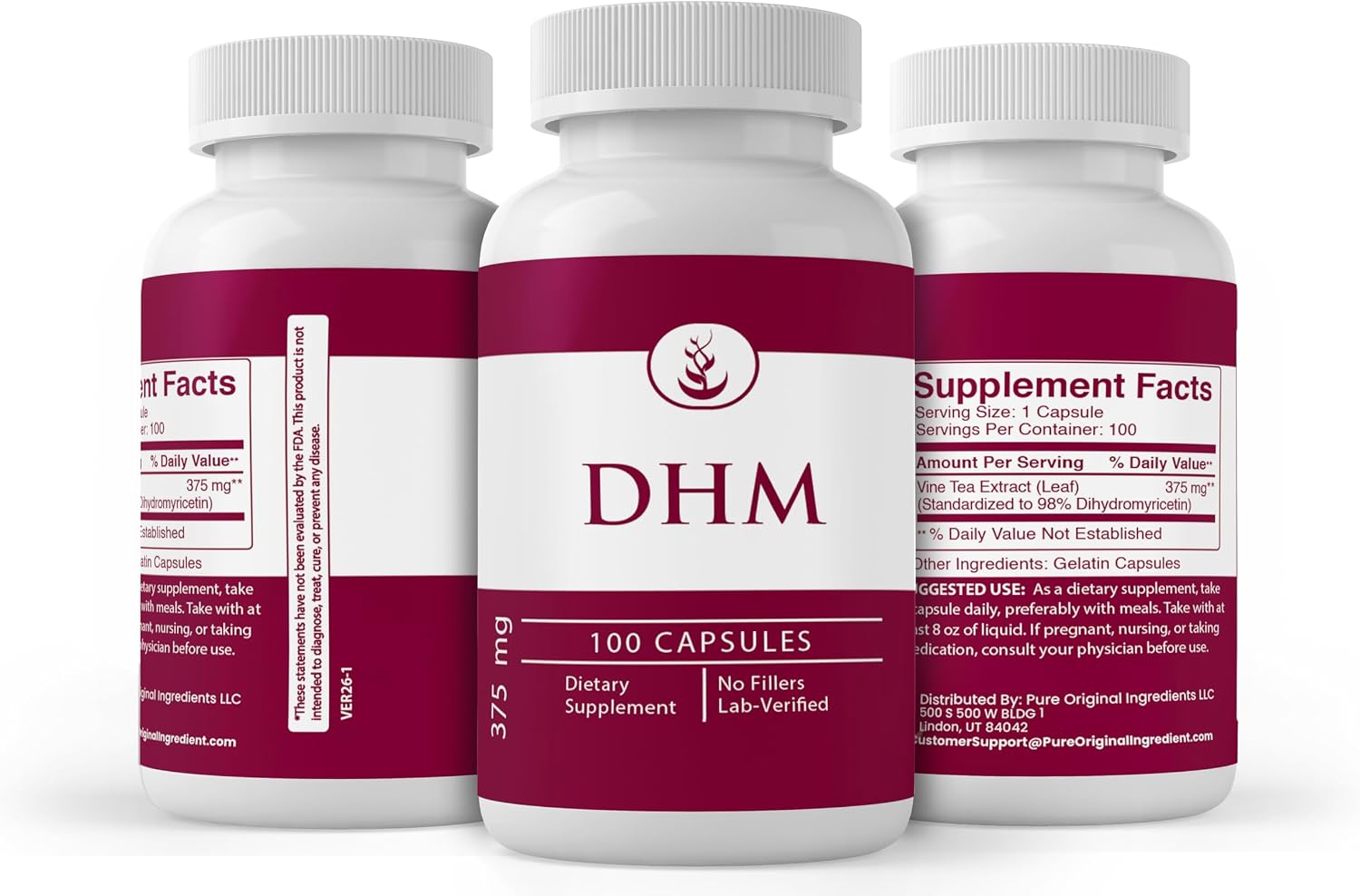 Pure Original Ingredients DHM (Dihydromyricetin) - 100 Capsules, Pure, No Additives, Lab Verified - görsel 4