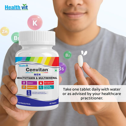 Healthvit Cenvitan Men Multivitamins and Multiminerals Tablets – 60 Count
