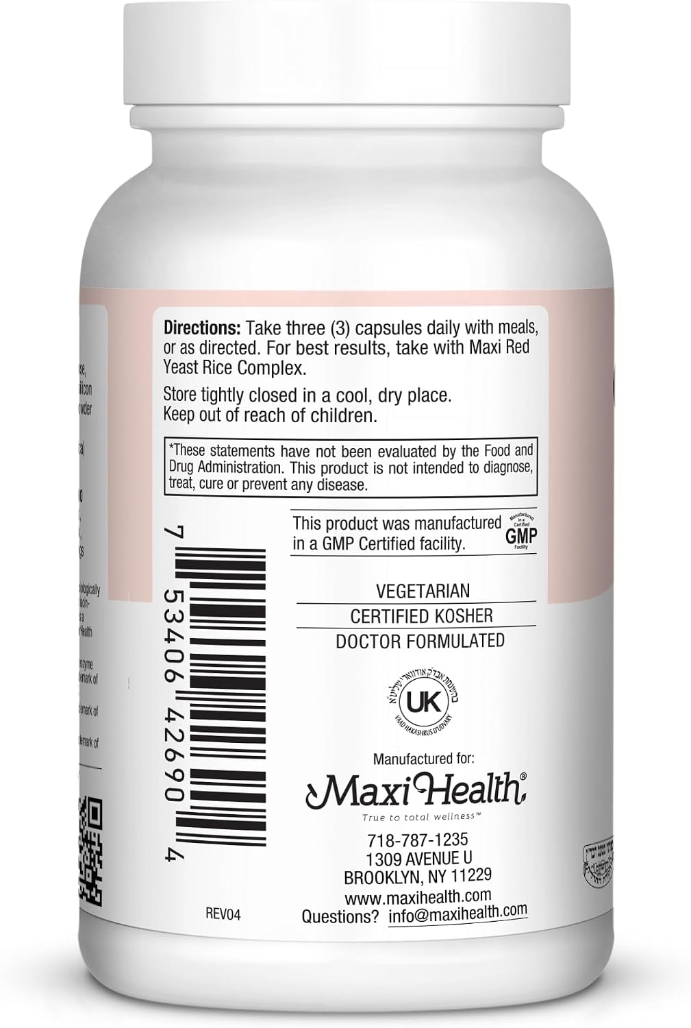 Maxi Health CH Control - Vitamin E and Magnesium - 90 Capsules - Kosher - görsel 4