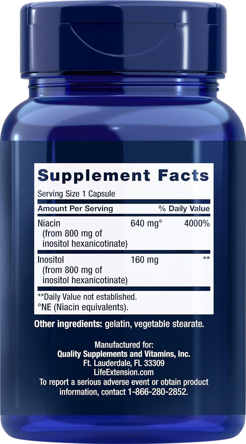 Life Extension No Flush Niacin, 100 Capsules (Pack of 2) - görsel 2