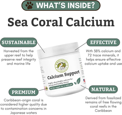 Wholistic Pet Organics Pure Powder Calcium – Ratio with Magnesium: A balanced ratio (ideally 2:1) helps prevent – Image 3