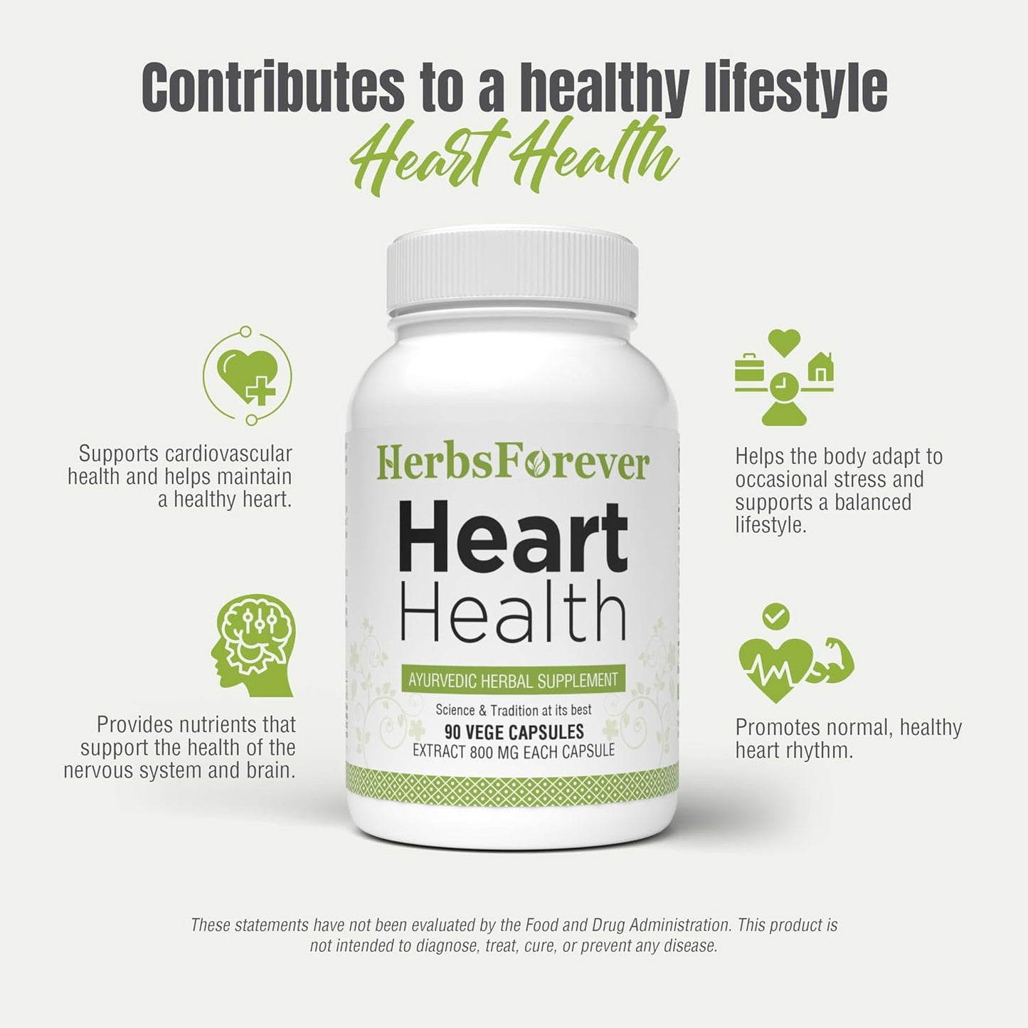 Herbsforever Heart Health – Cardiovascular Support with Ayurvedic Herbs | 90 Veg Capsules | 800mg - görsel 5