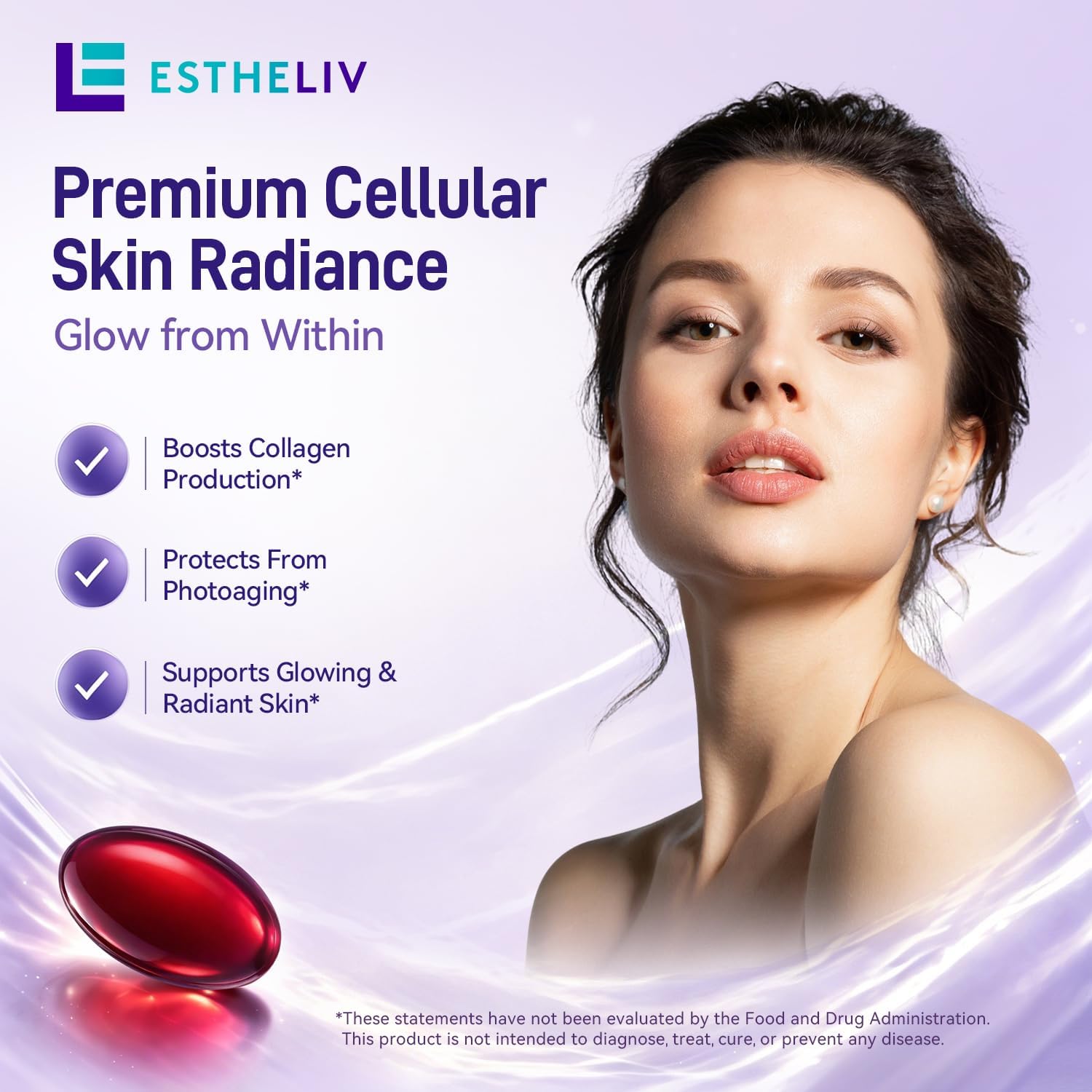 ESTHELIV® Premium Cellular Skin Radiance - 60 Veggie Soft gel capsules - görsel 4