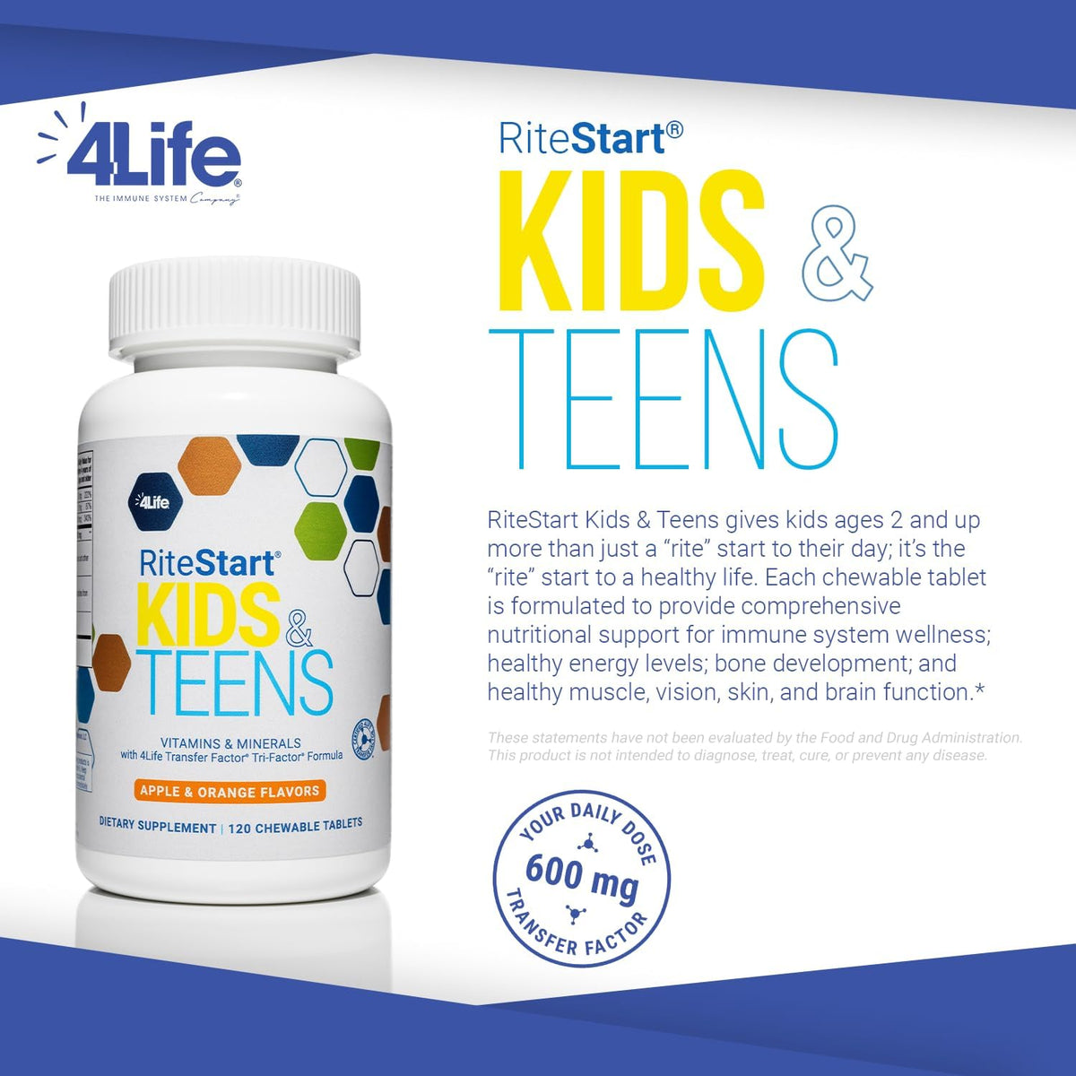 4Life RiteStart Kids and Teens Multivitamin Chewables – 120 Tablets - görsel 3