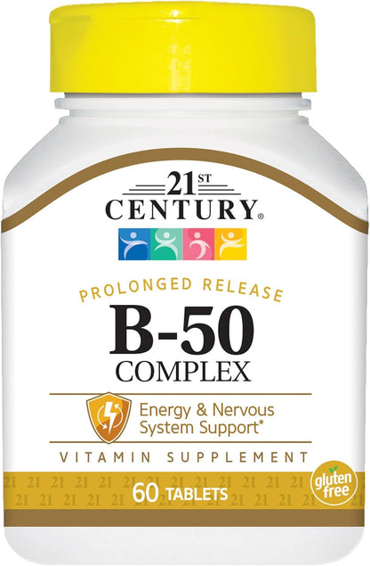 21st Century B-50 Complex Prolonged Release Tablets, 60 Tablets (Pack of 2)